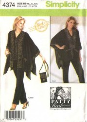 4374 SLINKY KNIT TOP, PANTS, PONCHO JACKET, PURSE PATTERN 4-26